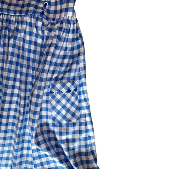 Blue Gingham Midi Dress - Picture 9 of 13